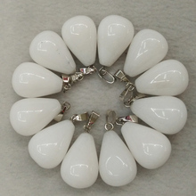 Colgantes de piedra blanca Natural para marcar joyas, charms de alta calidad, venta al por mayor, 50 unids/lote, 2018 2024 - compra barato