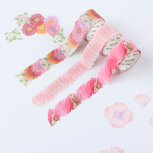 Rollo de cinta decorativa de papel con diseño de pétalos de flores, pegatina decorativa con fragancia de Sakura para álbum de recortes, DIY, 200 unidades 2024 - compra barato