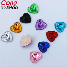 Cong Shao 300 шт 12 мм акриловые стразы в форме сердца и кристаллы для свадьбы DIY аксессуары для платья CS456 2024 - купить недорого