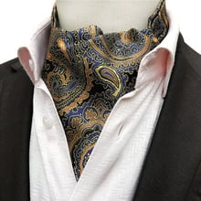 British Style Men Formal Occasion Neck Wear Luxury Paisley Floral Ascot Cravat for Banquet Wedding 2024 - buy cheap