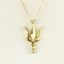 Collar de Tridente con símbolo de Ucrania, collar con colgante de arma de Poseidón, Neptune, lanza griega, olimpios, ancla Tridente 2024 - compra barato