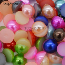 200Pcs/lot 6mm Colorful Acrylic Imitation Beads Pearl Half Round Flatback Bead For Wedding Party Decor DIY Craft Accessories  2024 - buy cheap