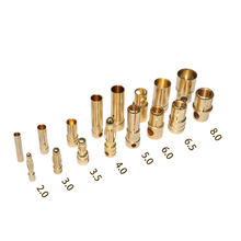 Fio dourado de áudio banana 24k, conectores de caixa de som 2.0mm 3.5mm 4.0mm 5.0mm 5.5mm 6.0mm 2024 - compre barato