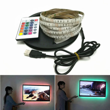 Светодиодная ленсветильник с питанием от USB, 5 в постоянного тока, 3528 RGB/белый/теплый белый, водонепроницаемая лента, светодиодная лампа, 1 м, 2 м, 3 м, 4 м, 5 м, подсветильник ка для телевизора 2024 - купить недорого