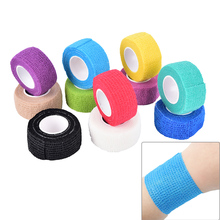 Rollo de cinta médica de algodón autoadherente, rollo de vendaje con autoagarre, envoltura flexible de potencia, cinta de Rap autoadherente a granel, 2,5 cm x 4,5 m, 1 rollo 2024 - compra barato