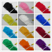 Sell 10 Yards fluffy Beautiful Turkey feathers ribbon fringe 5-7inch turkey feather trimming for carnival costumes DIY Clothing 2024 - buy cheap
