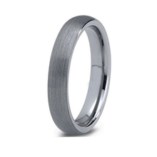 Anel de noivado da faixa do casamento das mulheres do anel do tungstênio de 4mm com a faixa da abóbada escovado ajuste do conforto 2024 - compre barato
