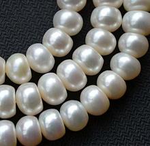Unique Pearls jewellery Store Real Freshwater Pearl Potato Loose Pearl Jewellery White Color 8-9mm One Full Strand YLC1-47 2024 - buy cheap