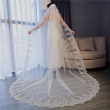 3 Meter White Ivory Cathedral Wedding Veils Long Lace Edge Bridal Veil with Comb Wedding Accessories Bride Mantilla Wedding Veil 2024 - buy cheap
