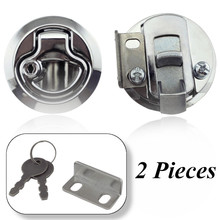 2 Pieces 2'' Zinc Alloy Chrome Finished Flush Latch Silver Flush Pull Latches Slam lift handle Deck Hatch Yacht RV accessories 2024 - buy cheap