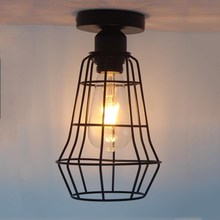 Винтажный светильник В индустриальном стиле E27, железная лампа-держатель для ресторана, бара, чердака, клетки для книжного магазина, потолочный светильник 2024 - купить недорого