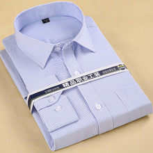 Camisa listrada masculina de manga longa, camisa casual slim fit streetwear de tamanho grande 8xl 7xl 6xl 5xl 2024 - compre barato
