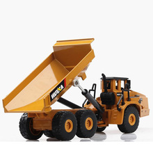 Modelo de caminhão montado 20cm, escala 1/50, coleção de caminhão de metal fundido, escavadeira basculante articulada, brinquedo de engenharia para crianças 2024 - compre barato