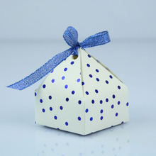 50pcs/lot Cute White Blue Dot Wedding Candy Box With Ribbon DIY Special Black Sky Star Candy Gift Box Birthday Party Supplies 2024 - buy cheap