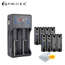 PALO LED Display USB Battery Charger For Ni-Mh Ni-CD AA AAA Li-ion 3.7V 18650 Rechargeable Battery + AA 3000mAh Batteries 2024 - buy cheap