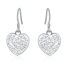 LE022-pendientes de color plata con amuletos de amor de corazón para mujer, joyería clásica de alta calidad 2024 - compra barato