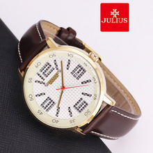 Julius-reloj con fecha automática para hombre, pulsera de hora de cuarzo de estilo japonés, Retro, de cuero Real, caja de regalo 2024 - compra barato