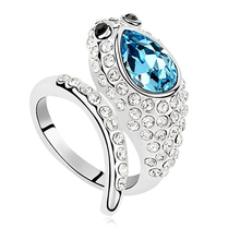 Крутые кольца высшего качества с кристаллами Swarovski, уникальные обручальные кольца для женщин, модные ювелирные изделия, Bague Bijoux 2024 - купить недорого