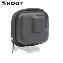 Shoot suporte de proteção para gopro hero, acessórios de suporte para go pro hero 9 8 7 5 preto mini eva, bolsa de armazenamento com caixa de proteção, preto e prata 2024 - compre barato