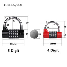 100 шт металлический шкафчик 4-значный 5-значный Тип гимнастический висячий кодовый замок с паролем стальной кронштейн прочный и безопасный кодовый замок 2024 - купить недорого