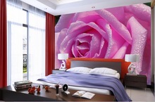 3d настенные фрески Розовые розы на заказ 3d обои фрески домашний Декор 3d цветы обои 2024 - купить недорого