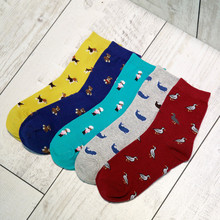 1 Pair Autumn Winter Women Casual Style Candy Color Cartoon Fashion Female Girls Soft Comfortable Printing Cotton Warmly Socks 2024 - buy cheap