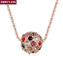 Счастливый шар 1,3 см розовое золото цвет кулон ожерелье ювелирные изделия CZ Кристалл Высокое качество ZYN168 2024 - купить недорого