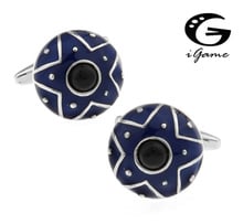 iGame Classic Cuff Links Brass Material Round Design Blue Color Free Shipping 2024 - buy cheap