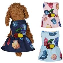 Летняя пляжная юбка с принтом в виде ракушки для собак платье для питомцев платье принцессы Одежда для собак Одежда для домашних животных roupa cachorro 2024 - купить недорого