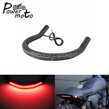 Quadro de argola para motocicleta de 200mm, bucha com luz de freio e seta embutida, para harley, cafe, racer, yamaha, honda 2024 - compre barato