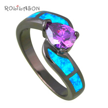 Brand Designer Precious Zircon Rings Blue Fire Opa Gold Tone  Ring USA Sz #6#7#8#9 Fashion Jewelry OR802 2024 - buy cheap
