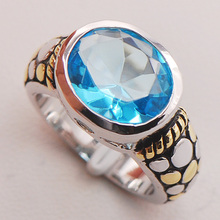 Simulated Aquamarine Women 925 Sterling Silver Ring F727 Size 6 7 8 9 10 2024 - buy cheap