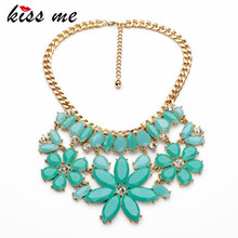 Joyería KISS ME 2017 elegante collar de flores de diamantes de imitación verde para mujeres moda Shourouk declaración collares colgantes 2024 - compra barato