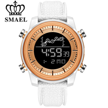 SMAEL-relojes deportivos para hombre, pulsera con correa de cuero y cuenta atrás, Digital, LED, resistente al agua 2024 - compra barato
