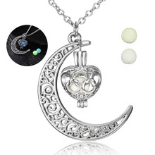 Women Necklace Necklaces Pendants Glow In The Dark Luminous Hollow Out waterdrop square Necklace Moon and heart jewelry 2024 - buy cheap