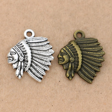 10PCS Antique Silver/Bronze Plated Indian Charms Pendants for Jewelry Making Bracelet Accessories Diy Findings 22x19mm 2024 - buy cheap
