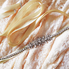 TRiXY S166 Бесплатная доставка со стразами Свадебные ремни Sash атласная ткань пояс невесты чистый Свадебные ремни ручной работы пояса 2024 - купить недорого