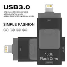 Usb флэш-накопитель 3.0 HD флешки Lightning данных для iPhone/iPad/ipod, интерфейс USB накопитель для PC/Mac 8 ГБ/16 ГБ/32 ГБ/64 ГБ/ 128 ГБ 2024 - купить недорого