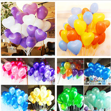 5pc preto azul 10 polegada 1.8g coração látex balão de ar inflável balões de casamento crianças festa de aniversário decoração balões 2024 - compre barato
