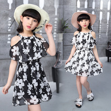 Girls Dress Summer Floral Chiffon Kids Dresses for Girls 3 4 5 6 7 8 9 10 11 12 Year Children Princess Party Clothing 2024 - buy cheap