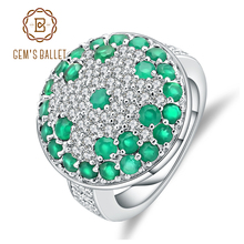 GEM'S BALLET-anillos de piedra Natural verde sólida plata 925, sortija de cóctel para mujer, joyería fina de boda 2024 - compra barato