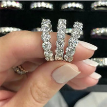 2019 Eternity band ring 925 Sterling silver Bijou 4mm AAAAA cz Wedding Band Rings for women Bridal Engagement Party Jewelry Gift 2024 - buy cheap