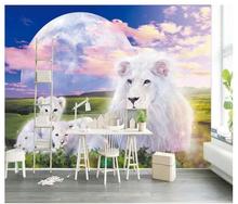 Personalizado foto papel de parede 3d para paredes 3 d sonho simples leão prairie criança quarto fundo papéis sala estar decoração 2024 - compre barato