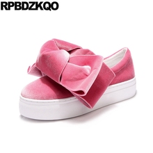 Kawaii Sapatos De Grife Mulheres Luxo 2018 Grande Arco Trepadeiras Elevador Plataforma Veludo Pêssego Sapatos Rasos Fofa Escola Japonesa Sola Grosso Muffin Casual Belo Outono Primavera Mais Recente Transporte Gota 2024 - compre barato