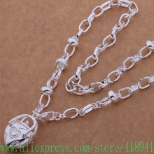 Silver Plated Necklace, Silver Plated fashion jewelry  Heart lock TO twist  necklace /etxanlea buzakmga AN628 2024 - buy cheap