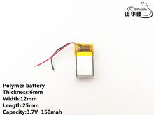 10pcs/lot 3.7V,150mAH,601225 Polymer lithium ion / Li-ion battery for TOY,POWER BANK,GPS,mp3,mp4 2024 - buy cheap