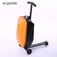 Klqdzms-mala para bagagem com rodas, mala em carrinho, 20 polegadas, para patinete, skate 2024 - compre barato