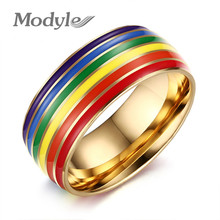 2022 New Fashion Gay Pride Wedding Rings for Women and Men Jewelry Stainless steel Engagement Rings All Size 2024 - buy cheap