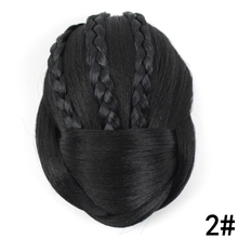 JOY & BEAUTY черные цвета 12 см Длинные Синтетические волосы в оплетке, искусственные волосы в пучок, высокотемпературный волоконный пончик, ролик для волос 2024 - купить недорого