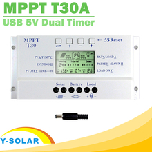 Mppt-carregador solar t30, 30a, 12v, 24v, display lcd automático, luz certificado ce e controle de temporizador duplo, mesa de carregamento 2024 - compre barato